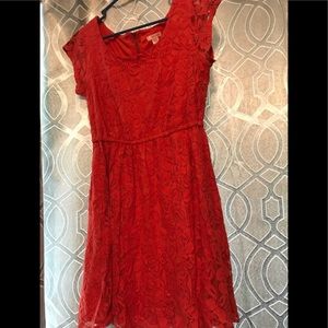 Red lace dress
